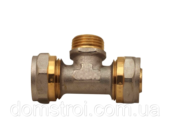 Трійник обжимний цанговий для металопласту 16x1/2" НР MASTER (MA0007)