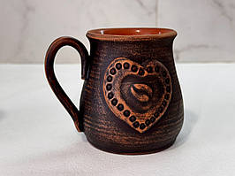Чашка “Кава у серці” 350 мл гончарна
