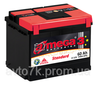 Акумулятор на ваз 2108 2109 21099 21082 2115 a-mega (Амега) 60 А·год
