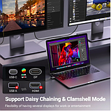 Кабель Ugreen 2м Type-C - DisplayPort 8K@60Hz 4K@240Hz 32.4 Гбіт/с Конвертер USB-C (Thunderbolt 4/3) до DP 1.4 Чорний, фото 8