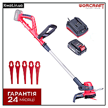 Тример акумуляторний Worcraft CGT-S20LiDT Ширина скошування 240 мм АКБ 20 В 2.0 Ач і ЗП