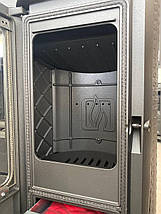 Опалювальна чавунна піч камінофен на дровах з подвійним допалом, буржуйка для будинку Plamen TARA чорна, фото 2