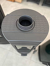 Опалювальна чавунна піч камінофен на дровах з подвійним допалом, буржуйка для будинку Plamen TARA чорна, фото 3