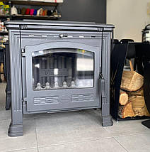 Потужна чавунна дров'яна піч тривалого горіння для опалення будинку, буржуйка Plamen TENA N  11 кВт, фото 2