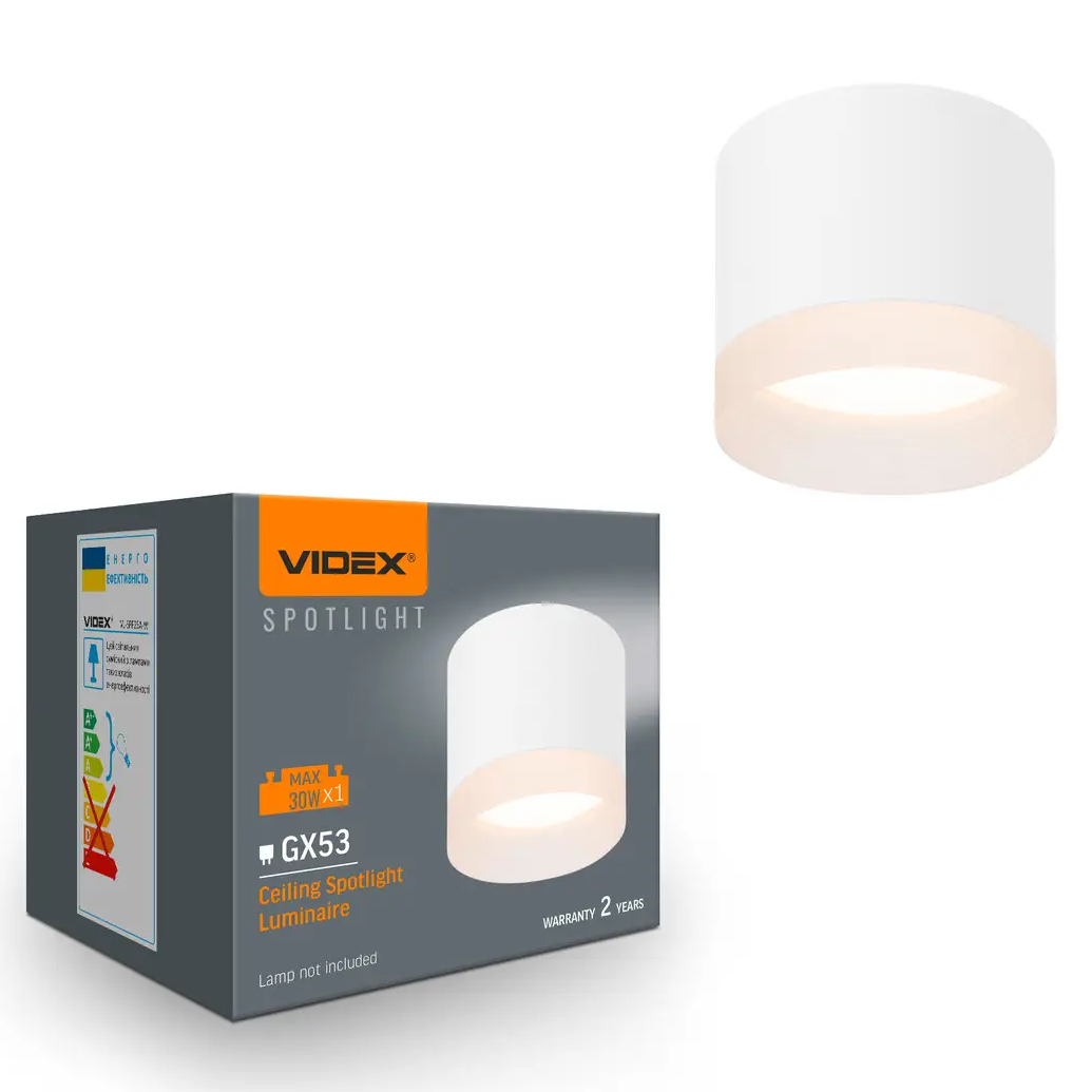 Світильник накладний VIDEX під лампу GX53 Білий (VL-SPF25A-W)