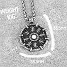 Чоловічий кулон підвіска з ланцюжком NORMAND SHIELD на шию з медичної сталі під срібло з Шоломом жаху, фото 6