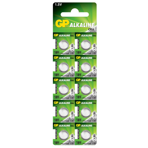 Батарейка GP Alkaline button cell 1.5 V AG10 LR54, 189-U10, лужна