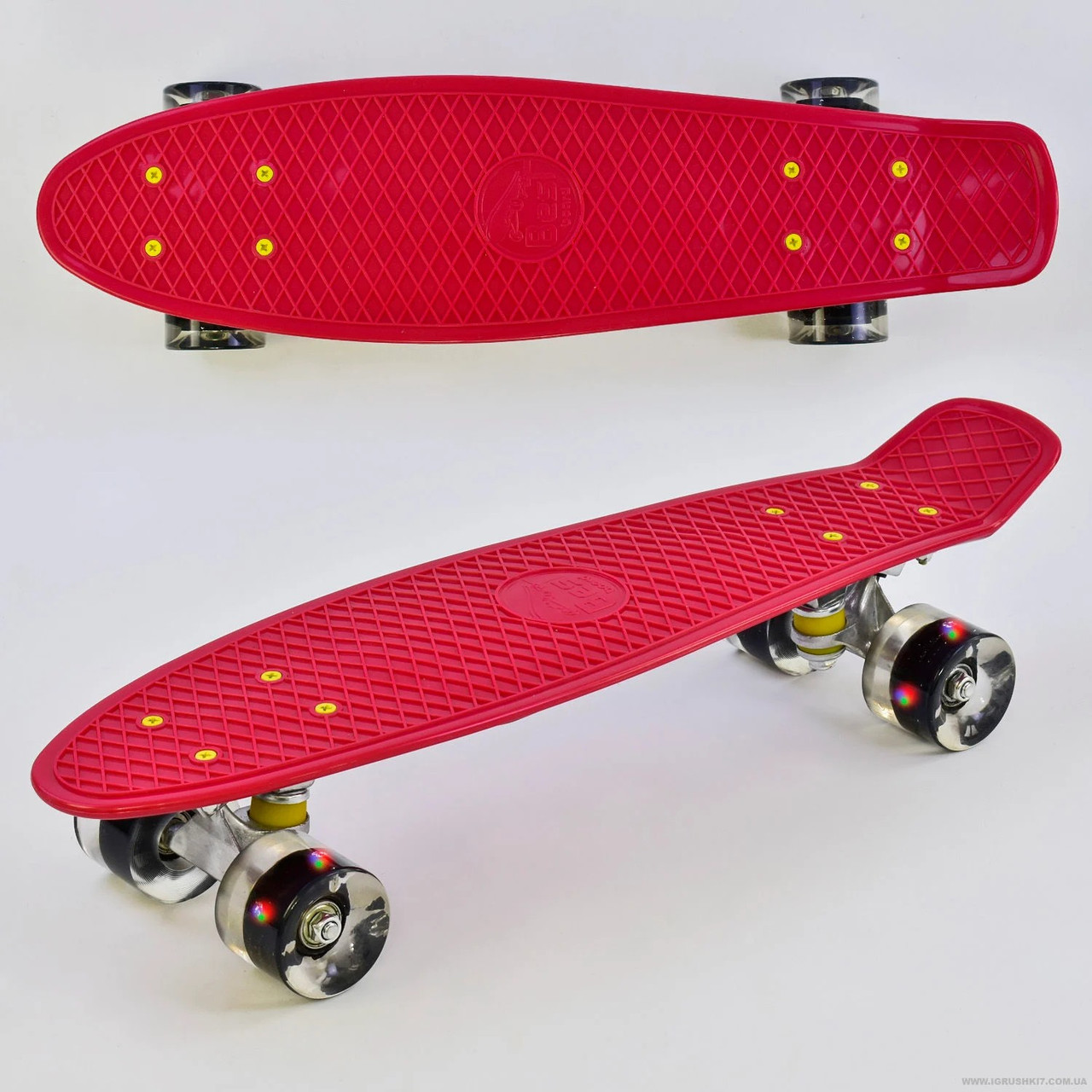 Скейт Пенні борд 0220 (8) Best Board, ЧЕРВОНИЙ, дошка = 55см, колеса PU зі світлом, діаметр 6см