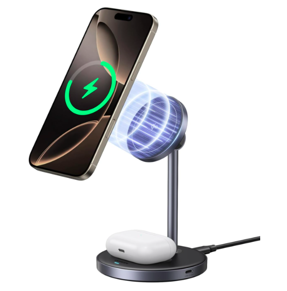 Магнітна бездротова зарядна підставка 2in1 UGREEN W710 Qi2 15 Вт MagSafe для iPhone 16 15 14 12