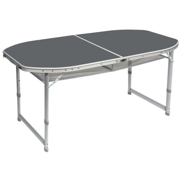 Туристичний Стіл Розкладний Bo-Camp Case Model Oval 150x80 cm Grey (1404399) Кемпінговий Складаний Столик для риболовлі, фото 1