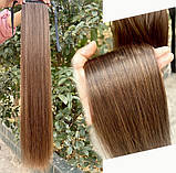 Хвіст шиньйон на стрічках прямий довгий русий 85 см, фото 2