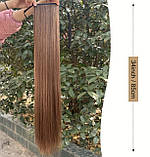 Хвіст шиньйон на стрічках прямий довгий русий 85 см, фото 3