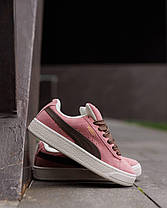 Жіночі кросівки Puma Suede XL Pink Brown Кеди Пума Суід рожеві натуральна замша демісезон, фото 5