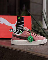 Жіночі кросівки Puma Suede XL Pink Brown Кеди Пума Суід рожеві натуральна замша демісезон, фото 3