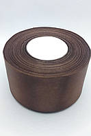 Стрічка атласна коричнева 5 см