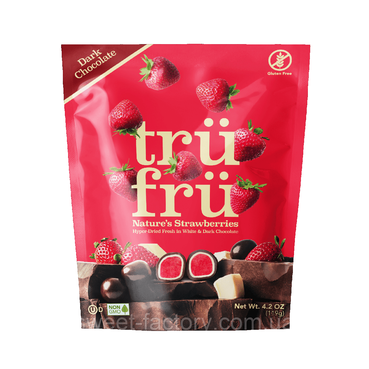 Полуниця у шоколаді Tru Fru Strawberries White & Dark Chocolate 119g, фото 1
