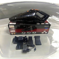 Автомобільний акумуляторний пилосос Crownberg СВ 677 потужність 150Вт 2000мАч миючий фільтр LED підсвічування Black, фото 3