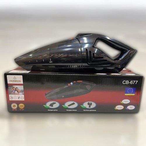 Автомобільний акумуляторний пилосос Crownberg СВ 677 потужність 150Вт 2000мАч миючий фільтр LED підсвічування Black