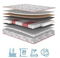 Матрас Four Red Рубин нью двусторонний на пружинном блоке Pocket Spring 70х190 см (Матролюкс-ТМ)