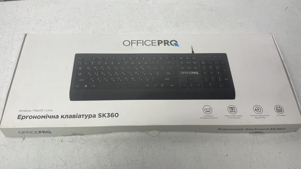 Клавіатура дротова OfficePro SK360 USB Black