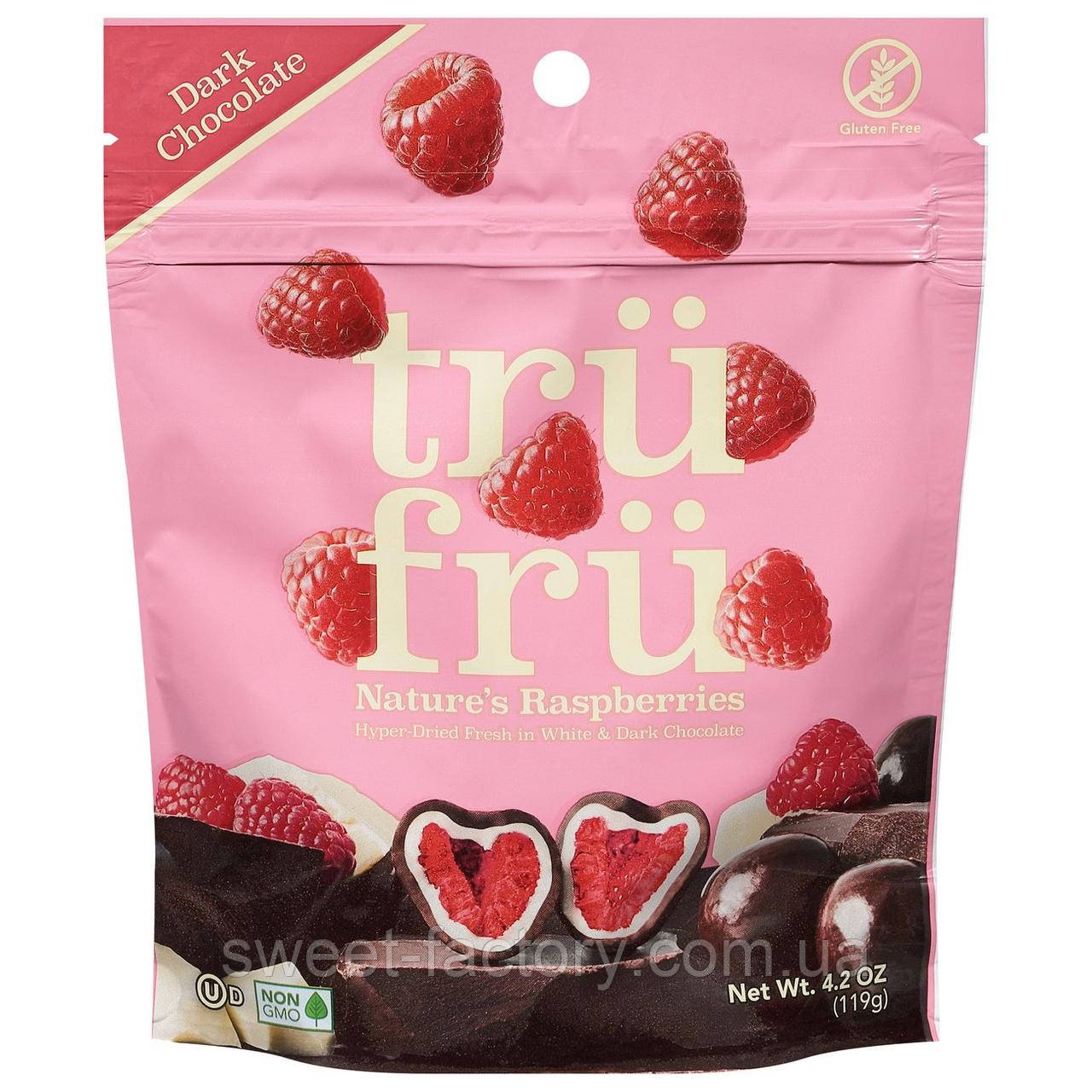 Малина у шоколаді Tru Fru Raspberries White & Dark Chocolate 119g, фото 1
