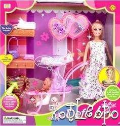 КУКА DEFA 8049 29 см вагітна з дитиною й аксес.3в.кор.35*6*34,5/24/, фото 1