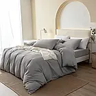 Сіра евро постільна білизна з вареної бавовни, фото 5