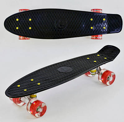Скейт Пенні борд 0990 (8) Best Board, ЧОРНИЙ, дошка = 55см, колеса PU зі світлом, діаметр 6 см