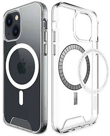 Накладка iPhone 15 clear Space Case TPU MagSafe