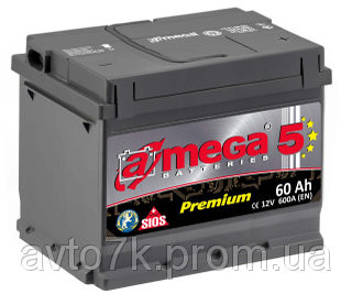 Акумулятор Ваз 2108 2109 21099 21082 2115 a-mega Premium (Амега Преміум) 60 А·год