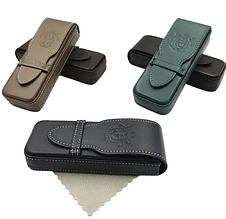 Футляр для окулярів з натуральної шкіри закривається на декоративний клапан