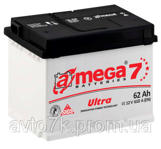 Акумулятор Ваз 2101 2102 2103 2104 2105 2106 2107 a-mega Ultra (Амега Ультра) 62 А·год