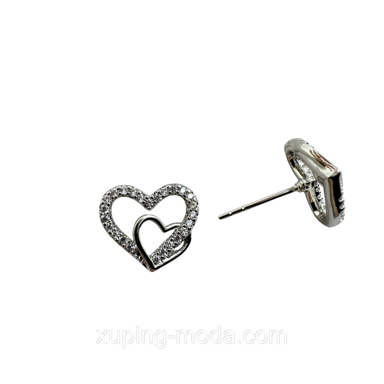 Сережки ксюпінг. 10 мм. Родій, фото 1