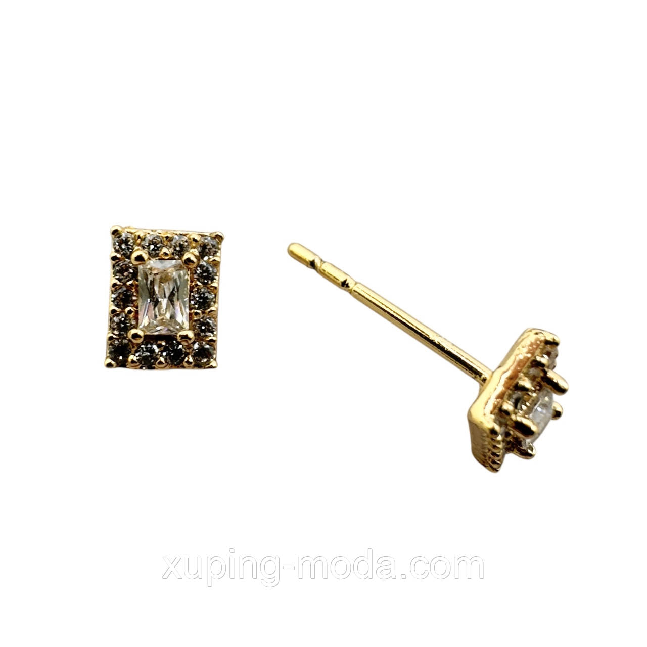 Сережки ксюпінг. 4 мм. 18 к, фото 1