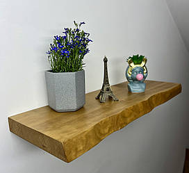 Настінні дерев'яні полиці з живим краєм 60см