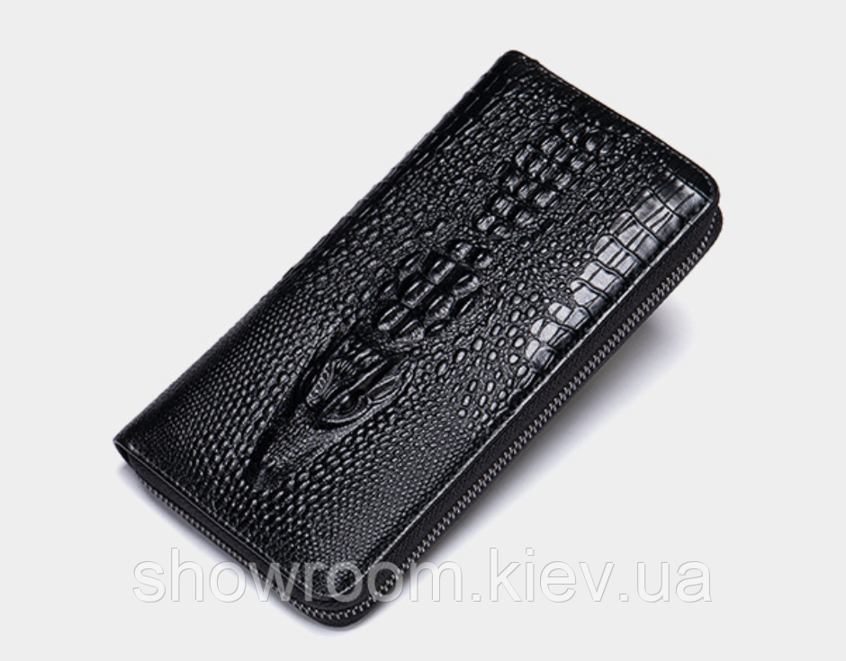 Чоловічий шкіряний гаманець на змійці Leather Collection (9077), фото 1