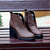 Шикарні черевики ботильйони натуральна вощена шкіра колір Горький Шоколад, фото 8