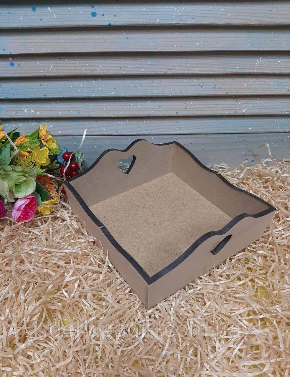 Цукерниця з 2-ма сердечками, мдф 6мм (арт403), фото 1