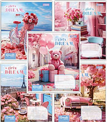 Зошити 24 аркуша лінія 1В "Girls dream" 767302