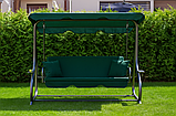 Велика гойдалка LEOBRO з подушками на 3 особи LEOBRO Luxury Green, фото 3