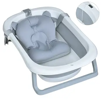 Ванна дитяча складна з матрациком El Camino Plus ME 1151 Сірий