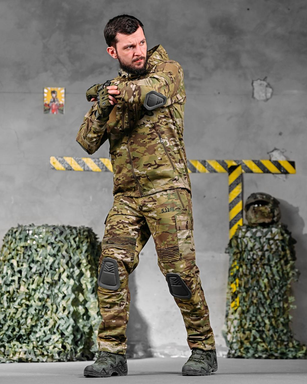 Військова форма Multicam Весна куртка та штани з наколінниками костюм тактичний Мультикам - фото 1 - id-p2214454394