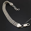 Срібний браслет жіночий з камінчиками білими. Браслет для дівчини з фіанітами, фото 7