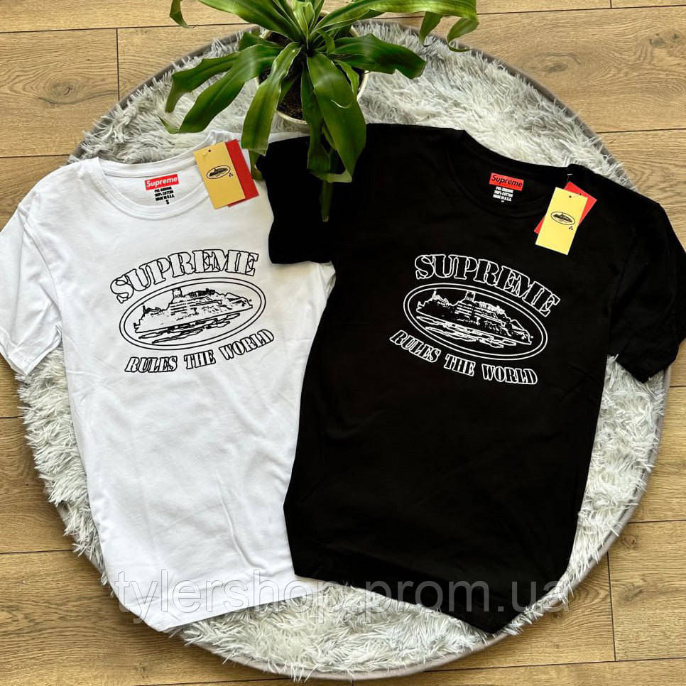 Футболка Corteiz x Supreme футболка кортез супрім літня оригінал - фото 1 - id-p2632572843