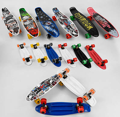 Скейт Пенні борд S 00164 Best Board , колеса PU, d = 6 см, підсвітка колес