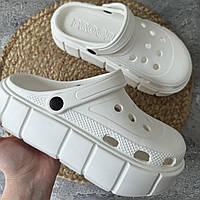 Crocs на платформі крокси жіночі білі сабо для жінок на високій масивній підошві білий колір 36-40 розмір