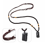 Чоловічий кулон чорний турмаліновий камінь лікувальний Кришталевий камінь підвіска, фото 3