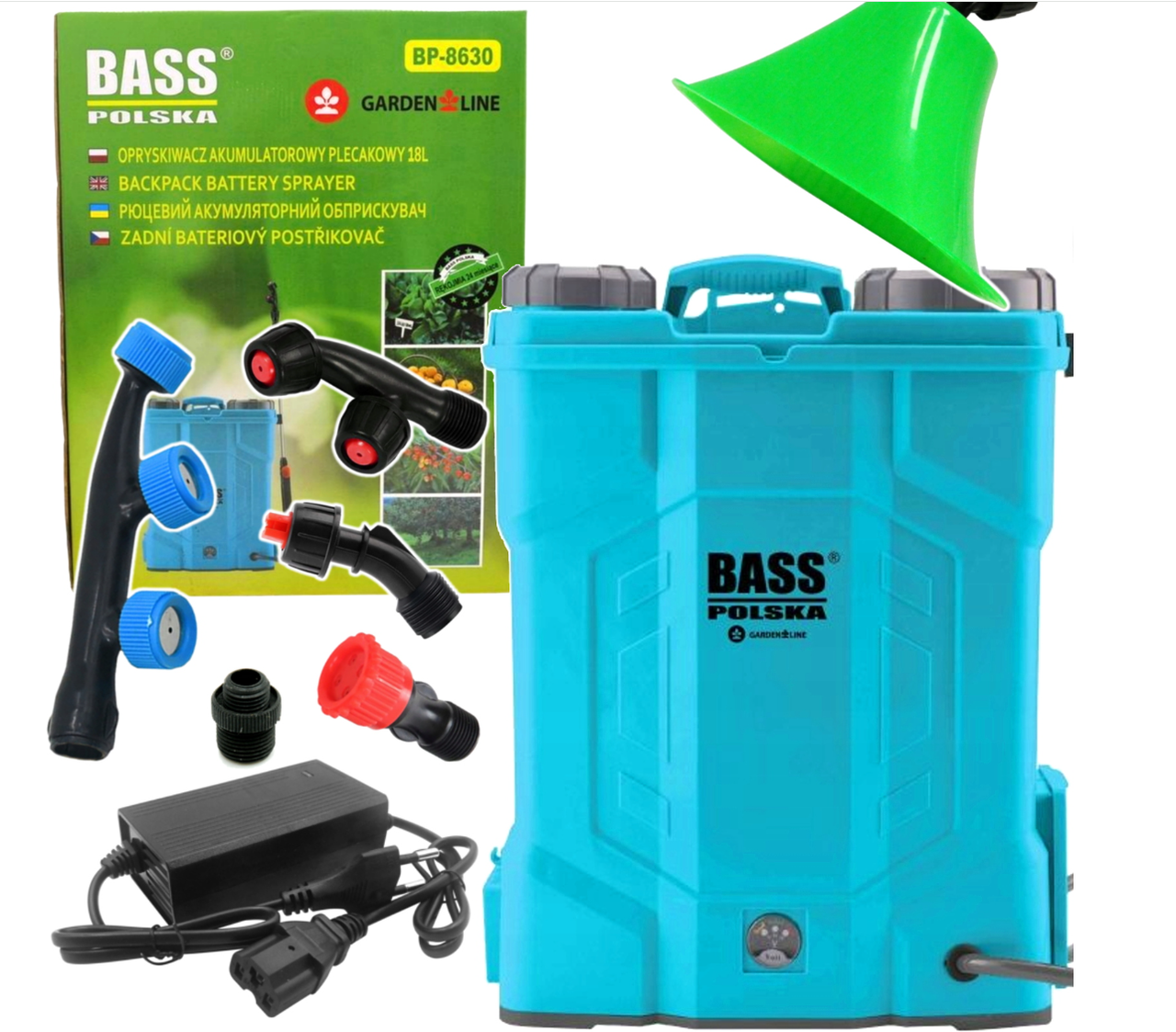 Акумуляторний обприскувач 18 л Bass Polska 8630 ранцевий  12V  з насадкою  для розпилення  гербіцидів