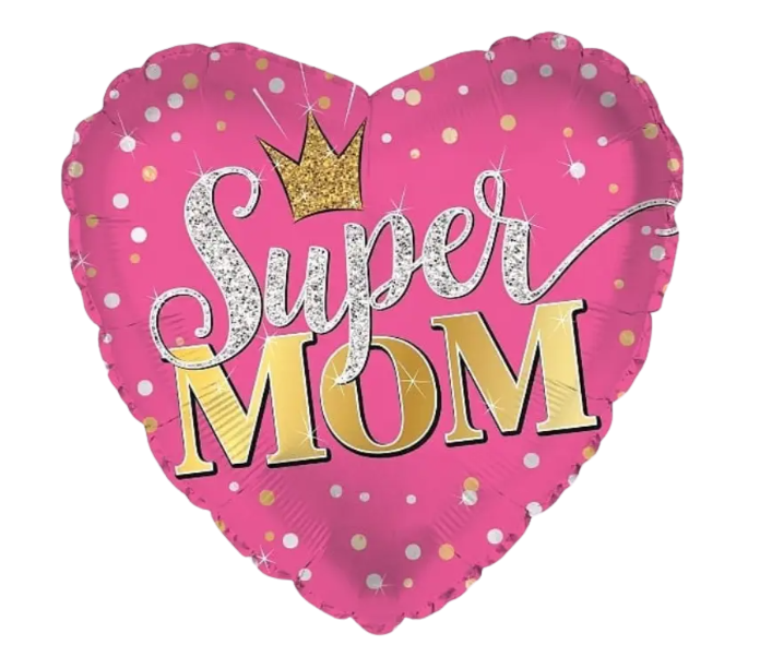 КТ018 КИТАЙ-КТ Серце 18" Super Mom - на рожевому