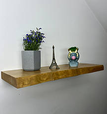 Настінні дерев'яні полиці з живим краєм